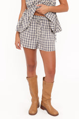 Rory Shorts - Slate Blue Gingham