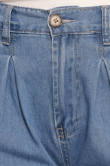 Rosalee Chambray Wide Leg Pant - Medium Denim
