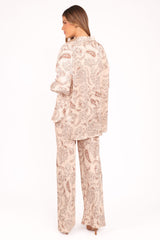 Rosalie Satin Pant - Brown Paisley