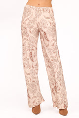 Rosalie Satin Pant - Brown Paisley