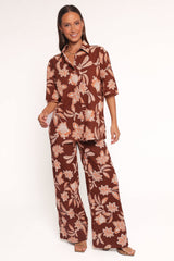 Samira Wide Leg Pant - Orange Floral