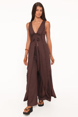Samiya Frill Pants - Dark Brown