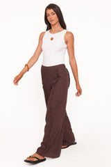 Samiya Frill Pants - Dark Brown