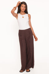Samiya Frill Pants - Dark Brown