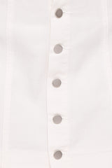Sara Button Front Denim Mini Skirt - Off White