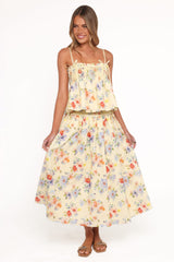 Saskia Maxi Skirt - Lemon Floral