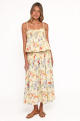 Saskia Maxi Skirt - Lemon Floral