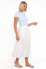 Sinead Eyelet Maxi Skirt - White