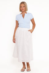 Sinead Eyelet Maxi Skirt - White