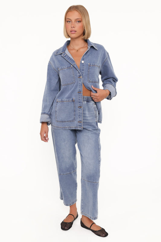 Sophie Cropped Barrel Jean - Medium Wash