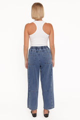 Sophie Cropped Barrel Jean - Medium Wash