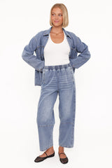 Sophie Cropped Barrel Jean - Medium Wash