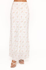 Steele Bias Maxi Skirt - White Vintage Floral