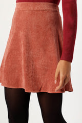 Tammy Cord Skirt - Brick
