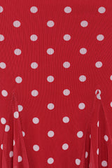Tullia Mesh Midi Skirt - Red Polka Dot