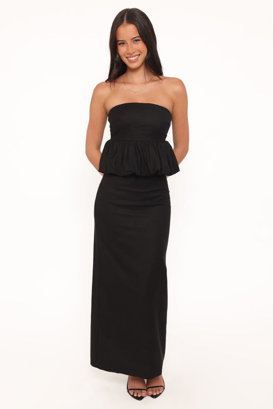 Ursa Fitted Column Skirt - Black