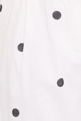 Valora Wide Leg Pant - White Black Polka Dot