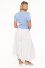 Varia Eyelet Maxi Skirt - White