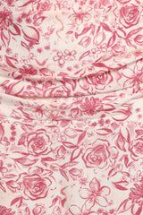 Velda Ruched Maxi Skirt - Pink Floral