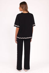 Vespa Knitted Pant - Black White