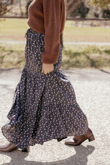 Vincent Tier Maxi Skirt - Black Floral