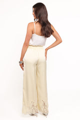 Viola Drawstring Wide Leg Pant - Yellow