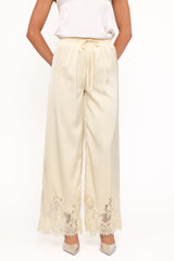 Viola Drawstring Wide Leg Pant - Yellow