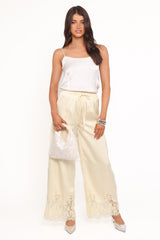 Viola Drawstring Wide Leg Pant - Yellow