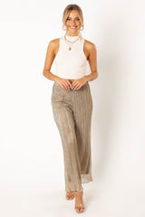 Walker Plisse Pants - Silver