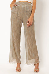 Walker Plisse Pants - Silver