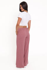 Wilda Knit Pant - Pink Red Stripe