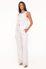 Wren Pant - White Broderie