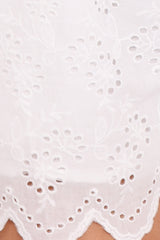 Zera Eyelet Scallop Shorts - White