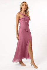 Ainslee One Shoulder Maxi Dress - Pink