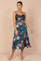 Alejandra Cowl Neck Midi Dress - Emerald