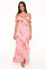 Alexia Off Shoulder Maxi Dress - Pink Floral