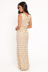 Alima Sleeveless Maxi Dress - Yellow Floral