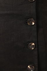 Allegra Linen Mini Dress - Black