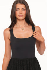 Alva Midi Dress - Black Broderie
