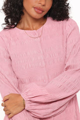 Amaya Long Sleeve Mini Dress - Pink