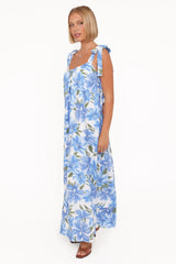 Amber Maxi Dress - Blue Floral