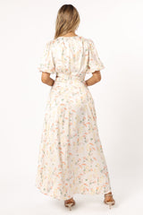 Aminah Puff Sleeve Dress - Yellow Floral
