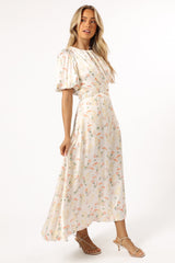 Aminah Puff Sleeve Dress - Yellow Floral