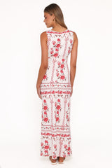 Amore Bias Cut Maxi Dress - Red Rose