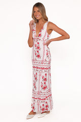 Amore Bias Cut Maxi Dress - Red Rose