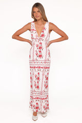 Amore Bias Cut Maxi Dress - Red Rose