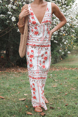 Amore Bias Cut Maxi Dress - Red Rose