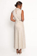 Anabelle Halter Neck Lace Maxi Dress - White