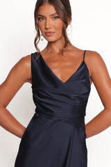 Anela Asymmetric Midi Dress - Navy