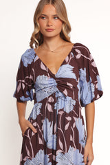 Annabella Maxi Dress - Blue Poppies
